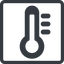 Line, normal, solid, square, temperature, thermometer, heat, high, hot, thermometer-high, thermometer-high-solid icon