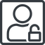 Line, normal, square, user, man, woman, person, unlocked, secure, safe, padlock, unlock, user-unlock icon