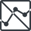 Line, down, normal, square, graph, analytics, chart, prohibited icon