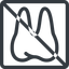 Line, down, normal, solid, square, cog, prohibited, medical, health, care, medic, clinical, tooth, molar, dental, dentist, stomatology, teeth icon
