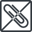 Line, left, normal, square, prohibited, paper, clip, attachment, paper-clip icon