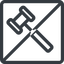 Line, normal, square, horizontal, mirror, prohibited, gavel, law, auction, hammer, judge icon