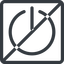 Line, normal, square, horizontal, mirror, prohibited, power, on, off, turn-on, turn-off icon
