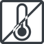 Line, normal, square, horizontal, mirror, prohibited, temperature, low, freeze, thermometer, cold, temperature-low icon