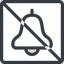 Line, normal, square, prohibited, bell, notification, alarm icon