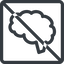 Line, normal, square, prohibited, side, human, idea, brain, intelligence, brain-side, synapse, neuron, memory icon
