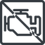 Line, normal, square, car, engine, prohibited, mechanics, mechanical, motor, diesel, power icon