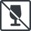 Line, normal, square, glass, prohibited, party, wine, empty, champagne, glass-wine, drink, water, glass-wine-empty-solid icon