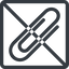 Line, up, normal, square, prohibited, paper, clip, attachment, paper-clip icon
