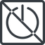 Line, normal, square, prohibited, power, on, off, turn-on, turn-off icon