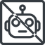 Line, normal, square, robot, robotics, head, prohibited icon