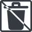 Line, normal, square, prohibited, trash, bin, delete, garbage, trash-solid icon