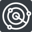 Down, normal, solid, square, horizontal, mirror, gps, place, radar, localisation, radar-alt, sonar icon