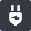 Left, normal, solid, square, horizontal, mirror, electricity, plug, charge, charger, electric, electrics, electrical, plug-alt icon
