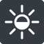Left, normal, solid, square, star, light, brightness, luminosity, intensity, brilliance, lighter, darker, dark, mode, Illumination, sun, shine, flash, ray, brightness-half icon