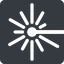 Left, normal, solid, square, laser, light, cutting, engrave icon