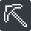 Left, normal, solid, square, minecraft, pixelart, pixel, pickaxe, pick, axe, mojang, minecraft-pickaxe icon