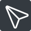 Left, normal, solid, square, message, paper, messaging, plane, airplane, aeroplane, submit, send, paper-plane, paper-plane-alt icon