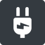 Left, normal, solid, square, electricity, plug, charge, charger, electric, electrics, electrical, plug-alt icon