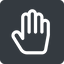 Up, normal, solid, square, horizontal, mirror, hand, stop, fingers icon