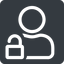Normal, solid, square, horizontal, mirror, user, man, woman, person, unlocked, secure, safe, padlock, unlock, user-unlock icon