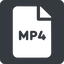 Normal, solid, square, video, file, film, movie, motion, mp4, mpeg-4, mpeg4, h.264, codec, avi, cinema, file-mp4-solid icon