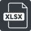 Normal, solid, square, file, table, data, row, spreadsheet, microsoft, column, excel, xlsx, file-xlsx, file-xlsx-thin icon