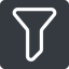 Normal, solid, square, order, sort, list, funnel, filter, sorting icon