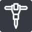 Up, normal, solid, square, tool, construction, noise, jackhammer, demolition, concrete, pneumatic, mining, drill, mining-dril icon
