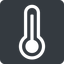 Normal, solid, square, temperature, thermometer, heat, high, temperature-high, hot icon