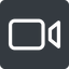 Up, normal, solid, square, youtube, video, camera, film, movie, videocamera icon