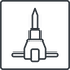 Thin, line, down, square, tool, construction, noise, jackhammer, demolition, concrete, pneumatic, mining, drill, mining-dril, jackhammer-thin icon