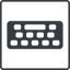 Thin, line, down, square, desktop, keyboard, keypad, typing, keyboard-solid icon