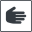 Thin, line, left, solid, square, horizontal, mirror, hand, stop, fingers, hand-solid icon