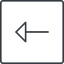 Thin, line, left, square, arrow, arrow-thin icon