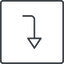 Thin, line, left, square, sign, confirm, arrow, key, submit, send, return, enter, return-sign, return-sign-thin icon