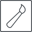 Thin, line, right, square, horizontal, mirror, paint, brush, illustrate, drawing, painting, brush-thin icon
