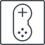Thin, line, right, square, horizontal, mirror, game, gaming, games, gamepad, pad, joystick, gamepad-thin icon