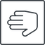 Thin, line, right, solid, square, horizontal, mirror, hand, stop, fingers, hand-thin icon
