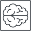Thin, line, right, square, human, idea, brain, intelligence, brain-alt, brain-alt-thin, synapse, neuron, memory icon
