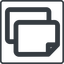 Thin, line, right, square, large, copy, copy-wide, files icon