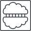 Thin, line, right, square, medical, human, idea, brain, intelligence, corpus, callosum, corpus-callosum, corpus-callosum-thin, synapse, neuron, memory icon