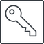 Thin, line, right, square, unlocked, unlock, locked, lock, key, access, security, key-alt-thin icon