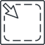 Thin, line, right, square, arrow, select, selection, dashed, area, cursor, select-thin icon