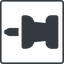 Thin, line, right, square, thumbtack, pin, unpin, thumbtack-solid icon