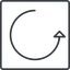 Thin, line, right, square, arrow, reload, refresh, undo, redo, undo-thin, restore icon