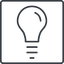 Thin, line, up, square, horizontal, mirror, light, bulb, brainstorming, creativity, idea, tip, lamp, bulb-thin icon