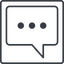 Thin, line, square, horizontal, mirror, dots, message, chat, comment, speech, dialogue, blablabla, blabla, bubbles, comment-square-dots-thin icon