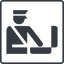 Thin, line, square, horizontal, mirror, dot, pictogram, dot-50, customs, officer, duties, dot-customs icon