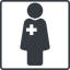 Thin, line, square, horizontal, mirror, nurse, medical, healthcare, health, female, medic, female-nurse, doctor, hospital, female-nurse-solid icon